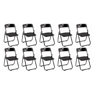 Silla Plegable Profesional Negra de Alta Resistencia para Eventos y Catering