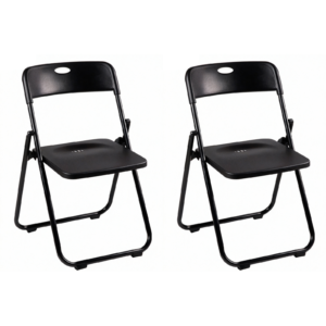 Silla Plegable Profesional Negra de Alta Resistencia para Eventos y Catering