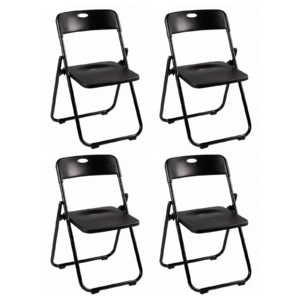 Silla Plegable Profesional Negra de Alta Resistencia para Eventos y Catering