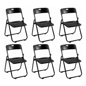Silla Plegable Profesional Negra de Alta Resistencia para Eventos y Catering