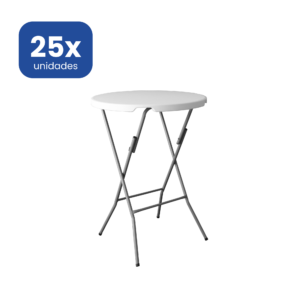 Mesa Alta de Cóctel 80 cm para Recepciones, Ferias y Eventos - 25 unidades