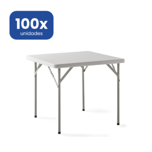 Mesa Cuadrada Plegable 84 cm para Terraza, Camping y Eventos