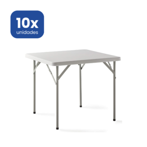 Mesa Cuadrada Plegable 84 cm para Terraza, Camping y Eventos