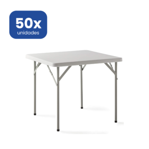 Mesa Cuadrada Plegable 84 cm para Terraza, Camping y Eventos - 50 unidades