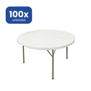 Mesa Redonda Plegable 122 cm para Eventos, Catering y Hostelería - 100 unidades