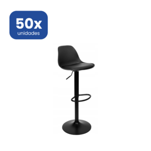 Pack Taburetes de Bar Negros Regulables - 50 unidades