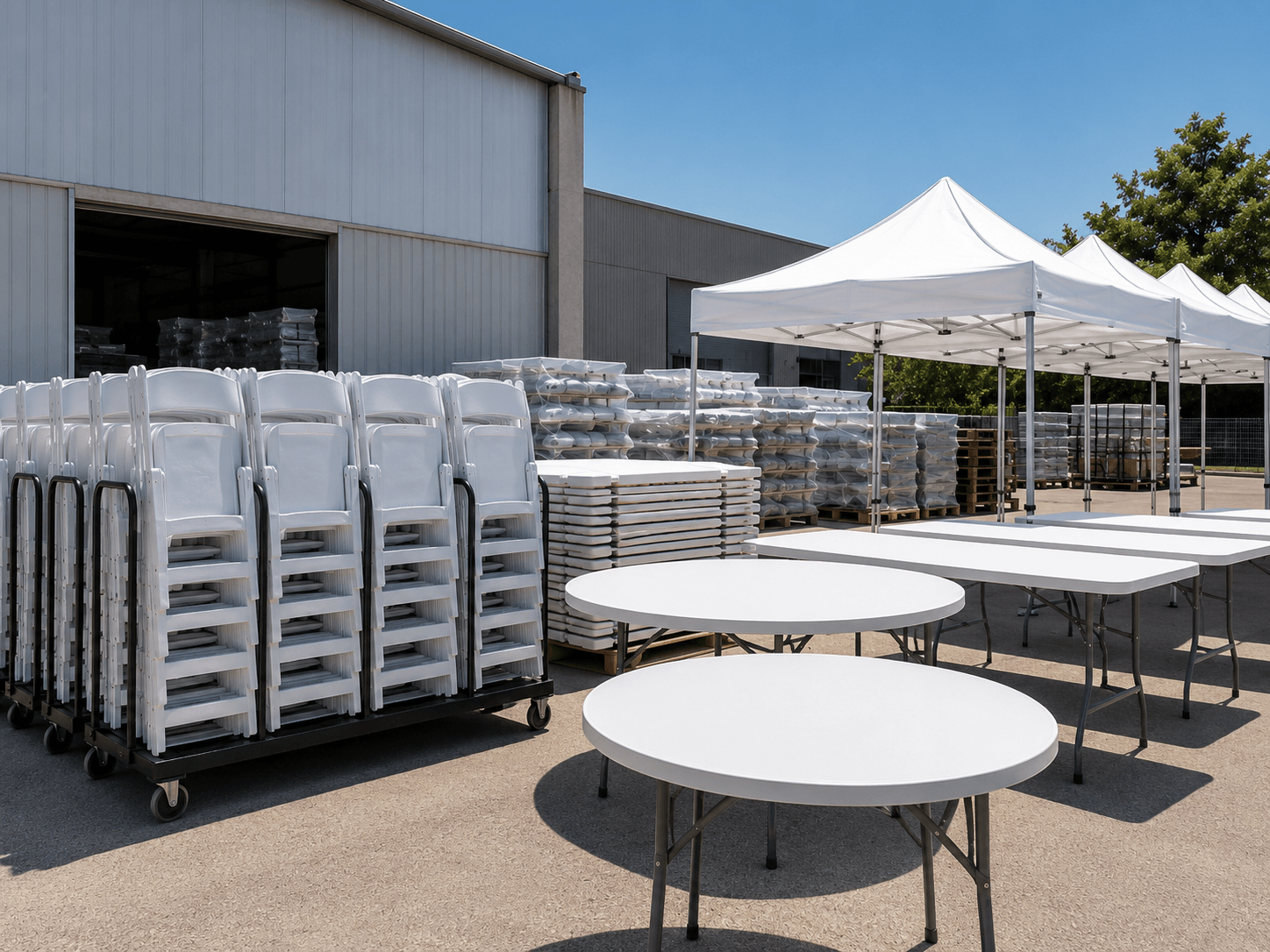 Venta de sillas, mesas y carpas para empresas de eventos en España